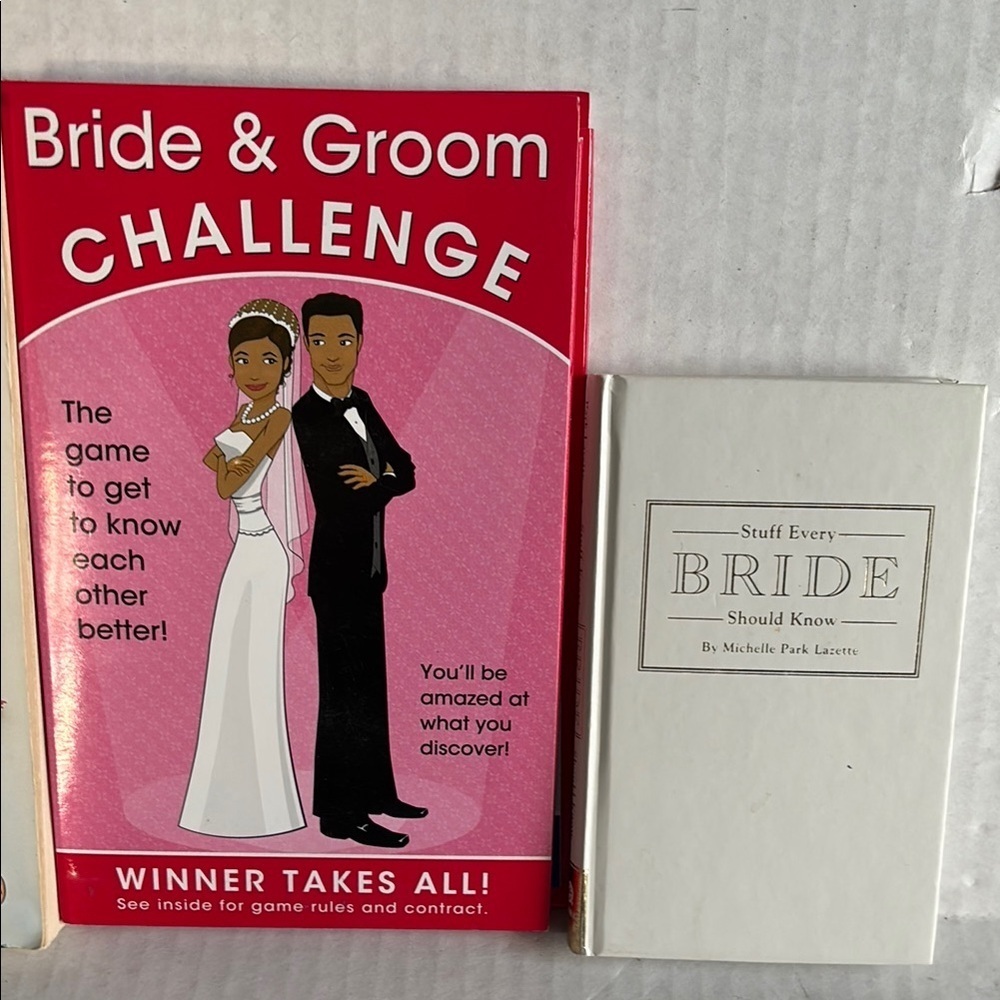 Bride & Groom Challenge Game and stuff every bride should know book set